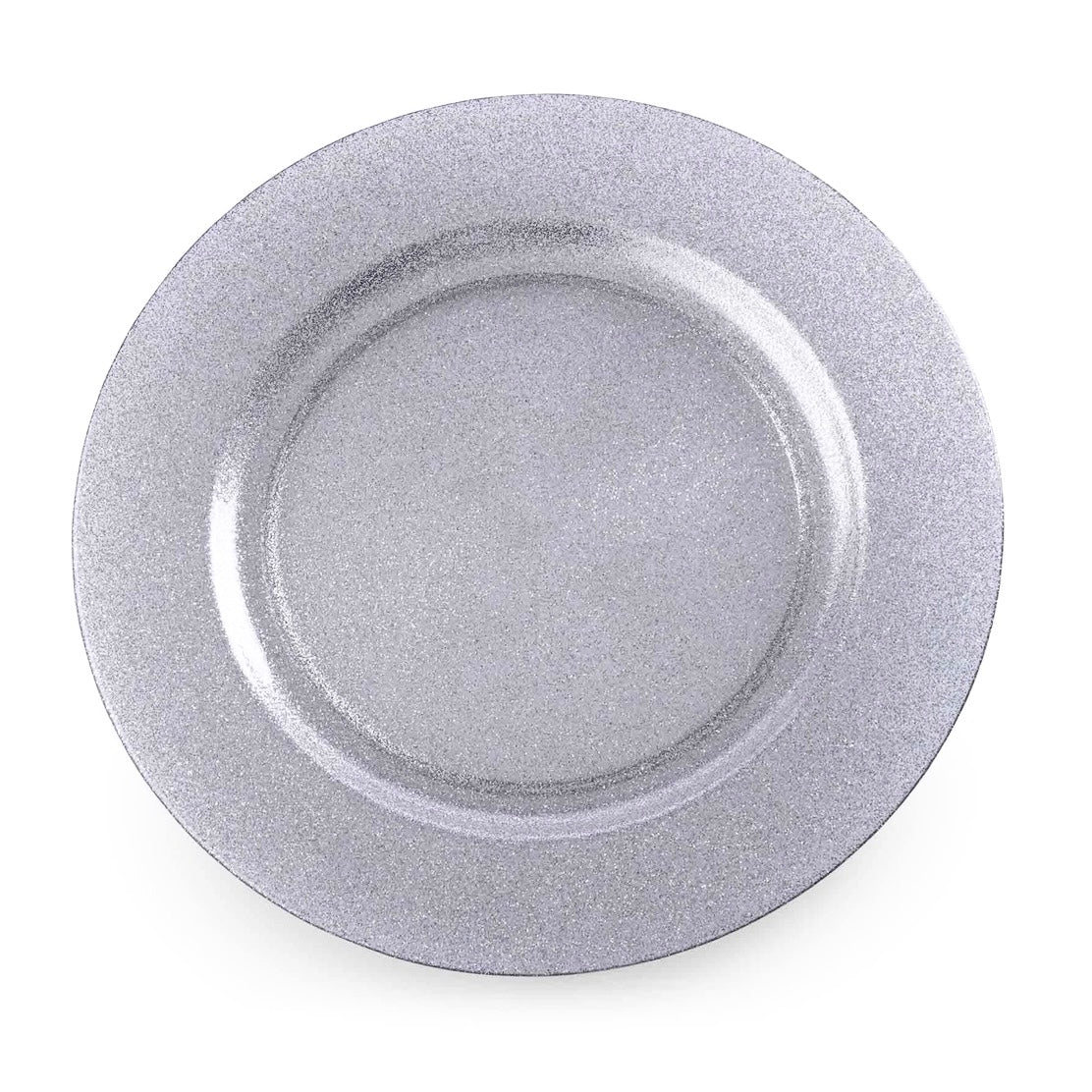 طبق شحن لامع باللون الفضي