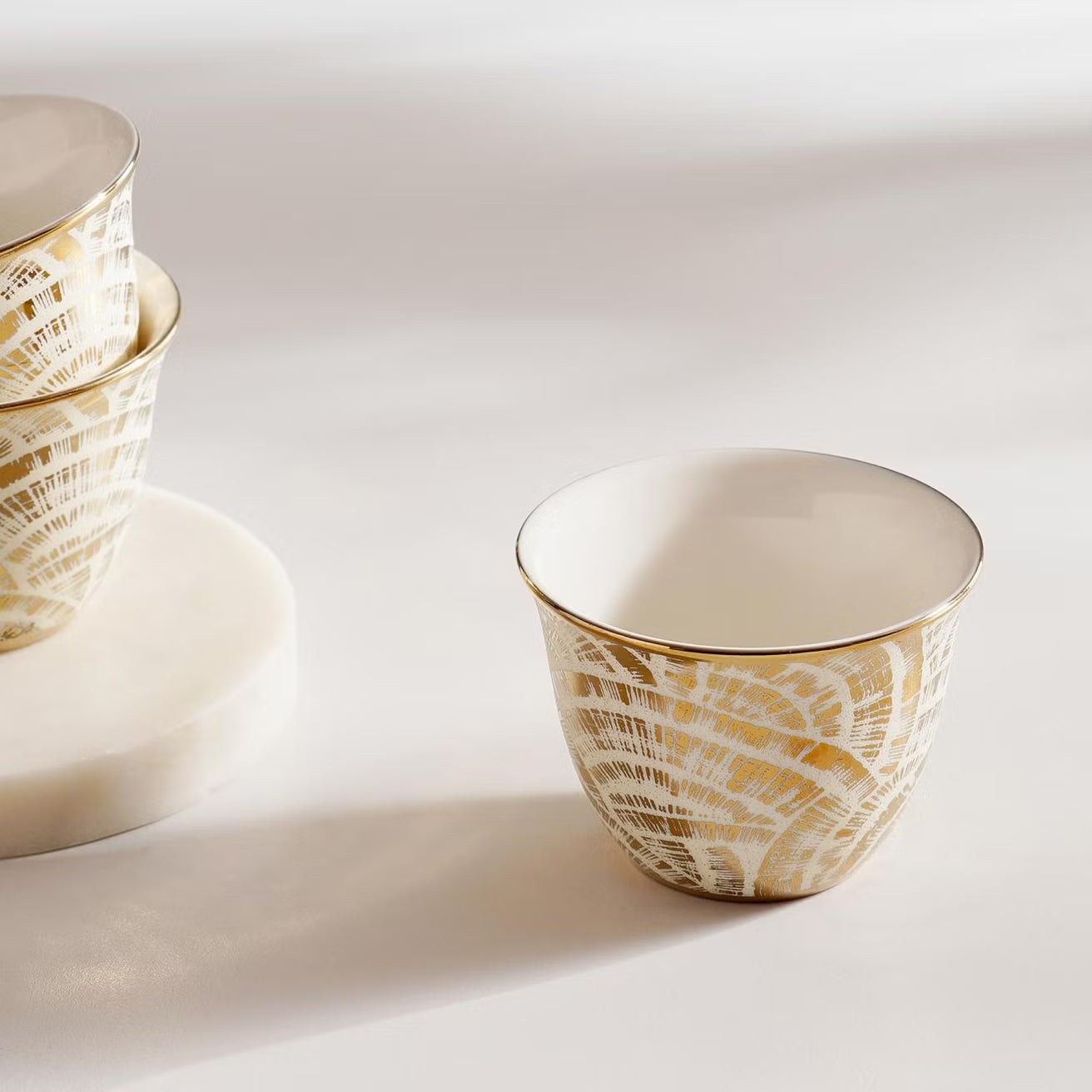 طقم فناجين قهوة عربية بورسلين من أورا، 6 قطع