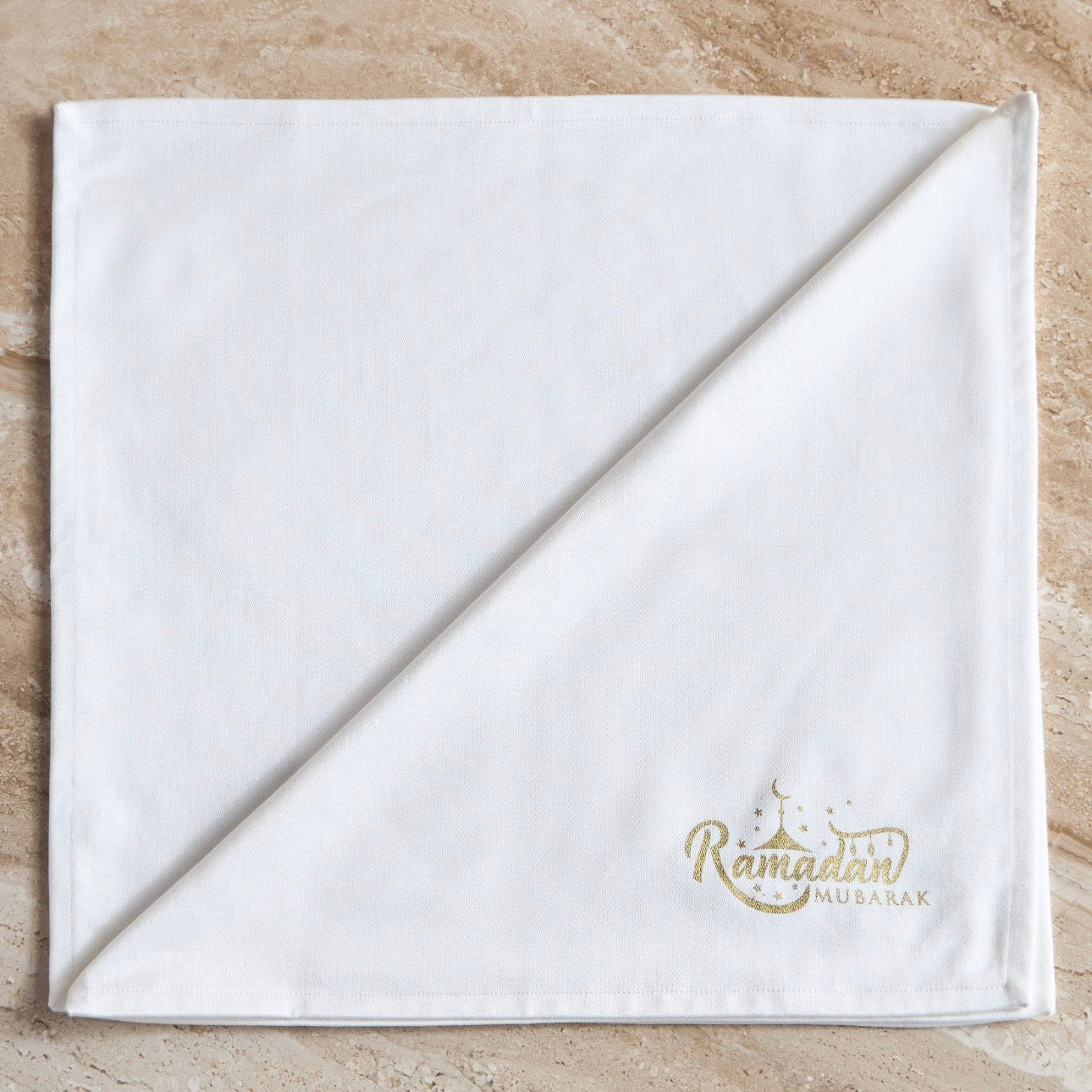 The Ramadan Mubarak Gold Cloth Napkins Set of 4