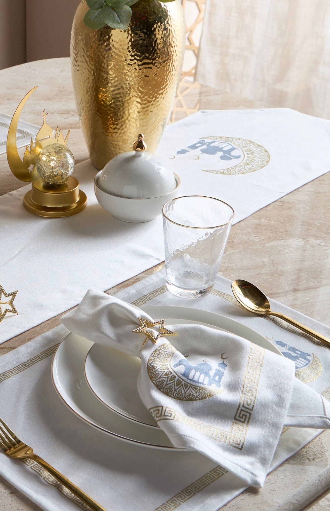 The Helal & Mosque Cloth Napkins Set of 4