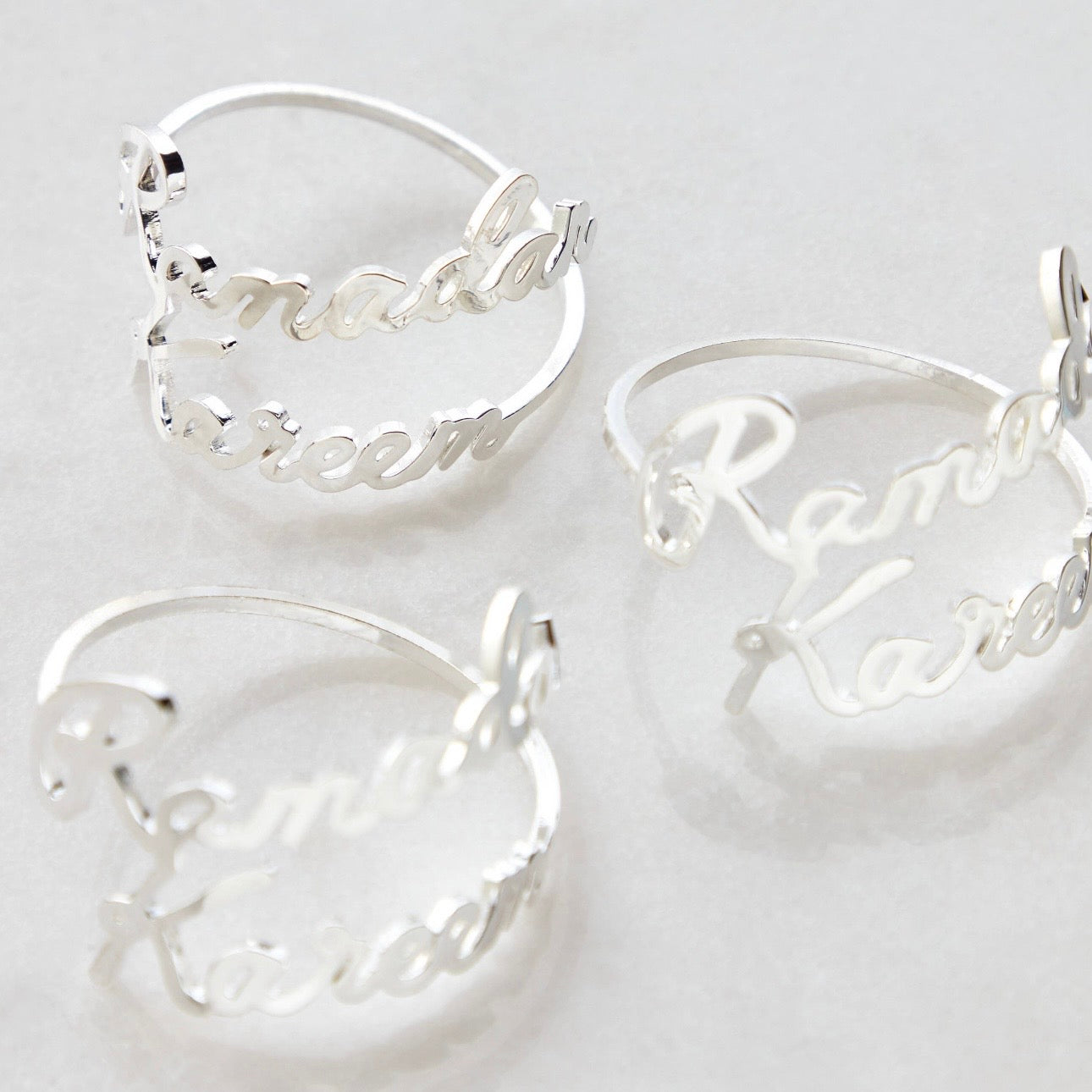 The Ramadan Kareem Silver Napkin Rings Set of 4
