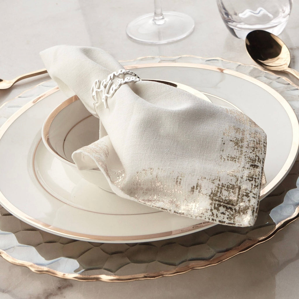 The Ramadan Kareem Silver Napkin Rings Set of 4