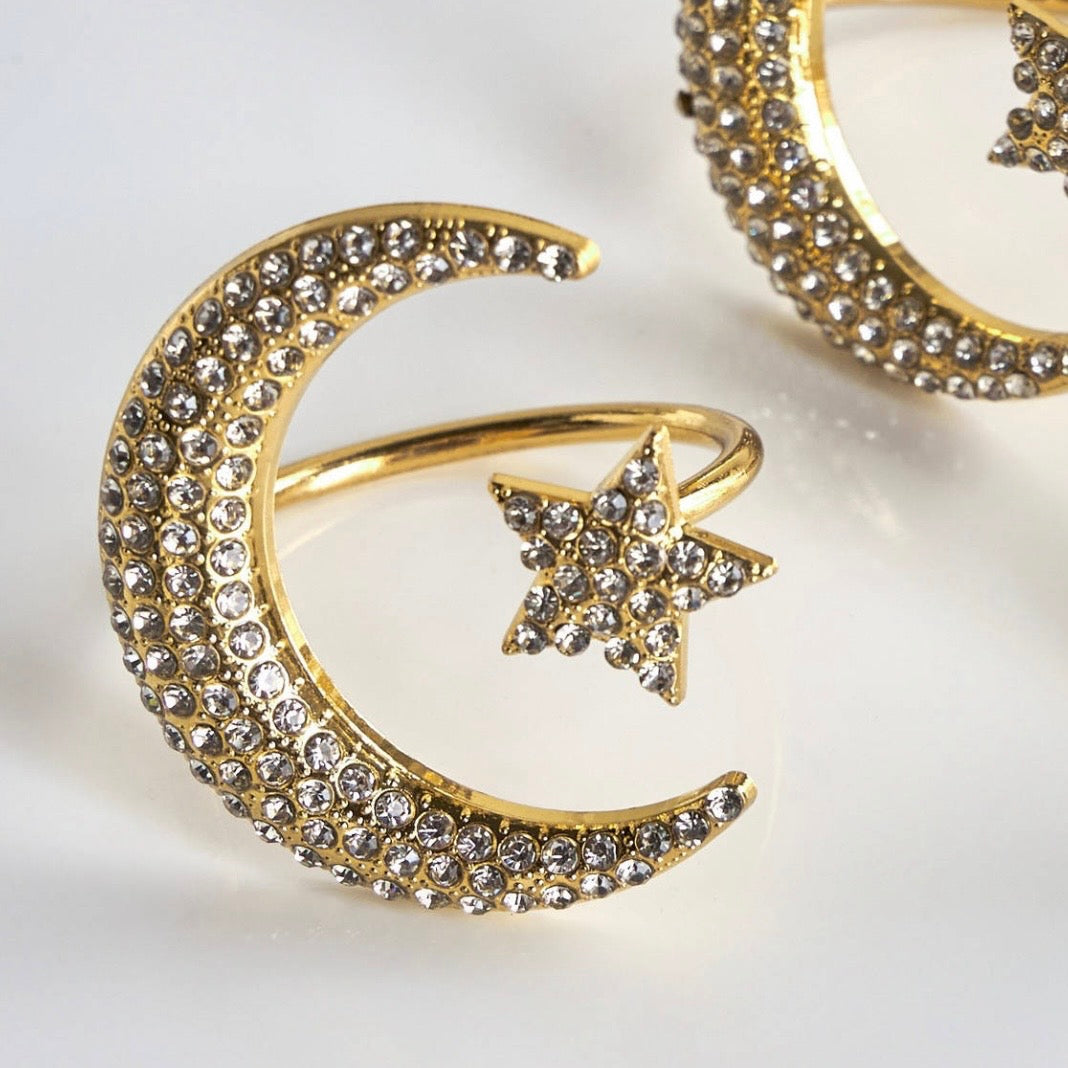 The Moon & Star Gold Napkin Rings Set of 4