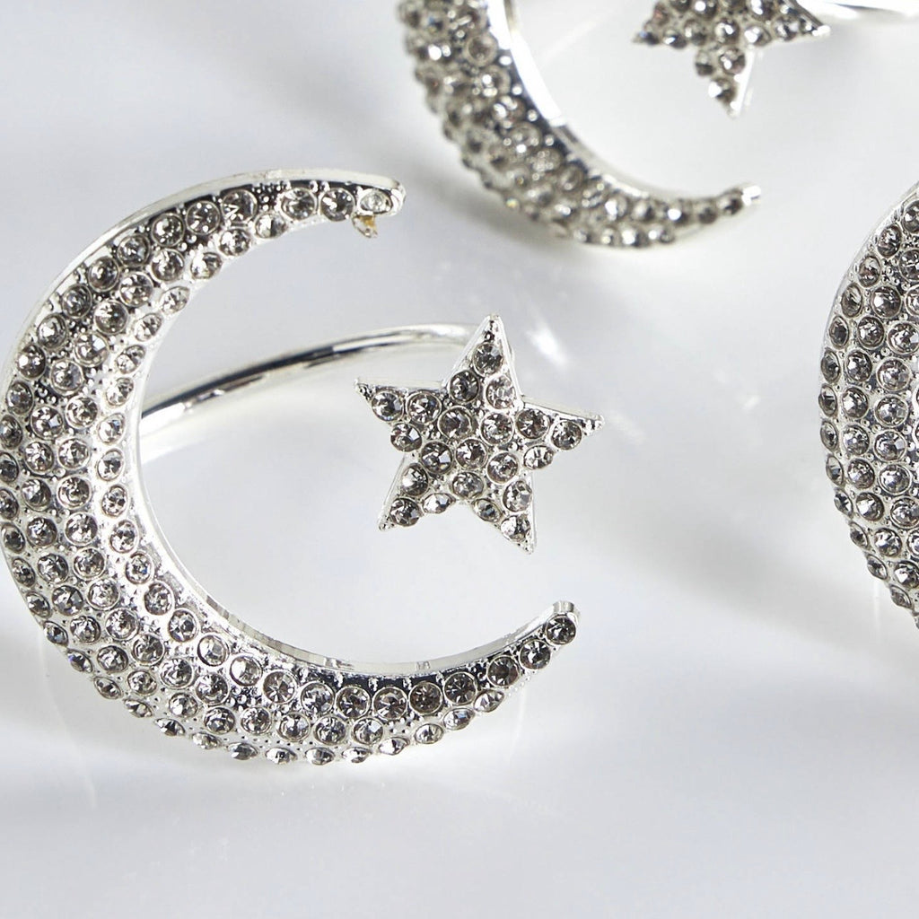 The Moon & Star Silver Napkin Rings Set of 4