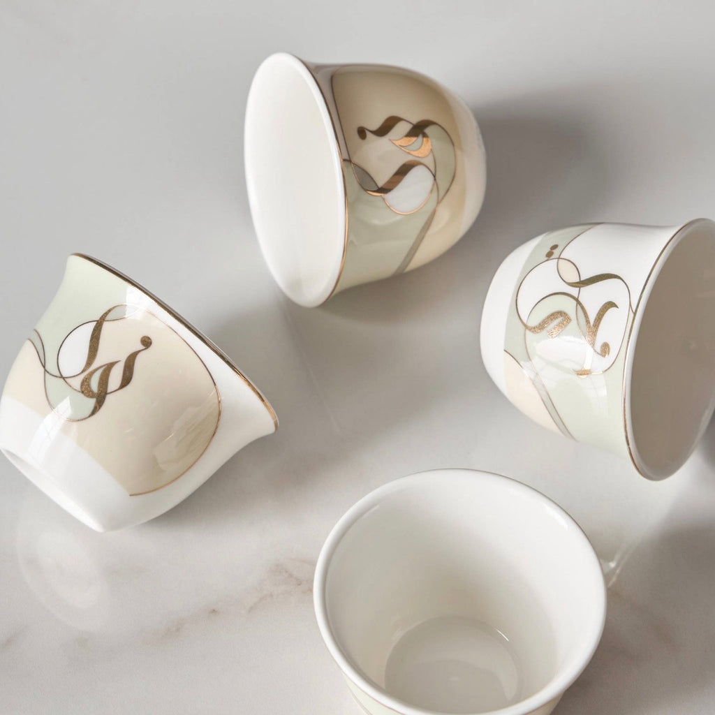 The Noor Porcelain Arabic Coffee Cups set of 6