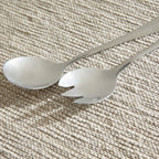 مجموعة تقديم السلطة باللون الفضي اللامع