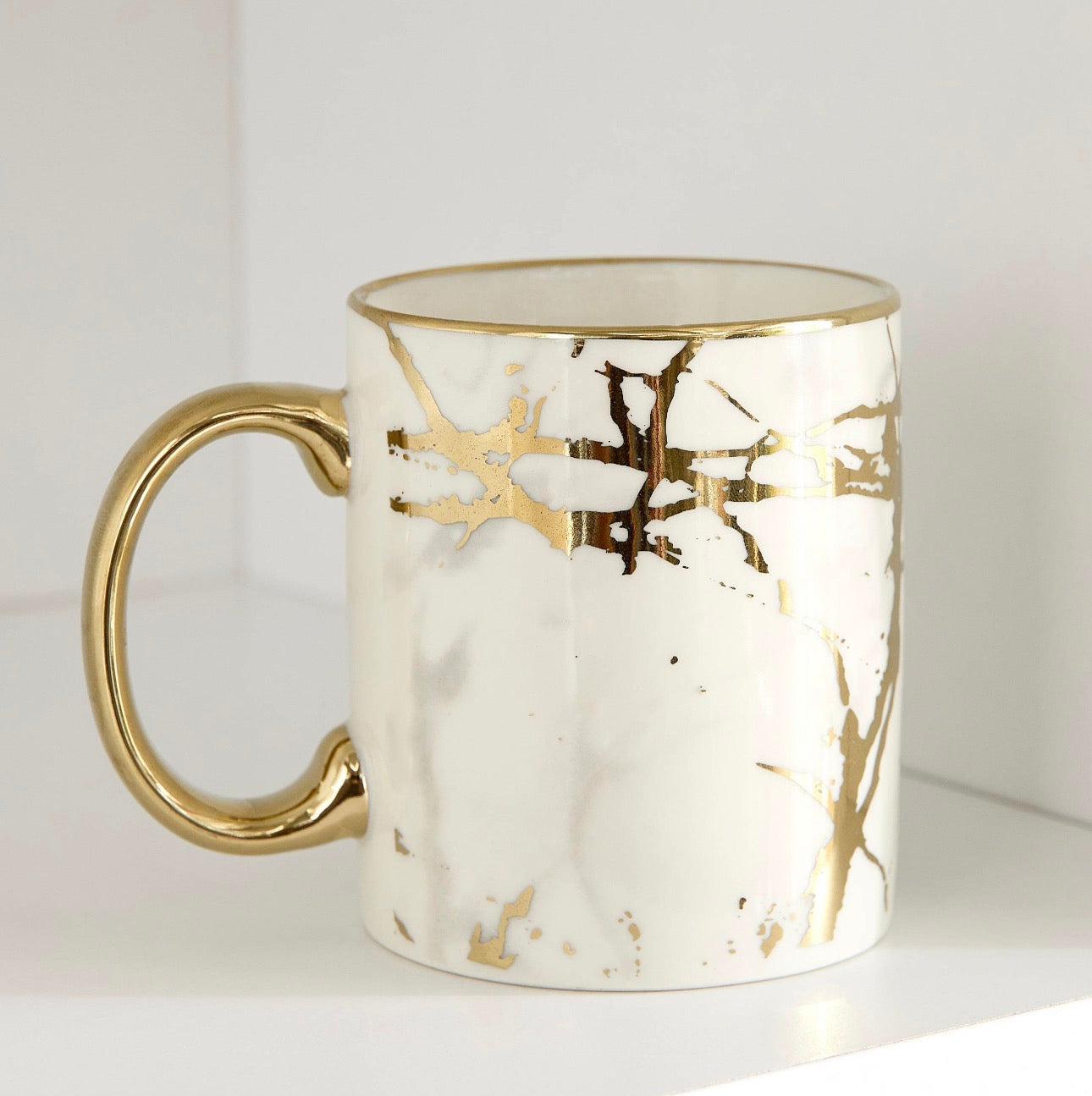 The Gold Marble Porcelain Mugs Set of 4