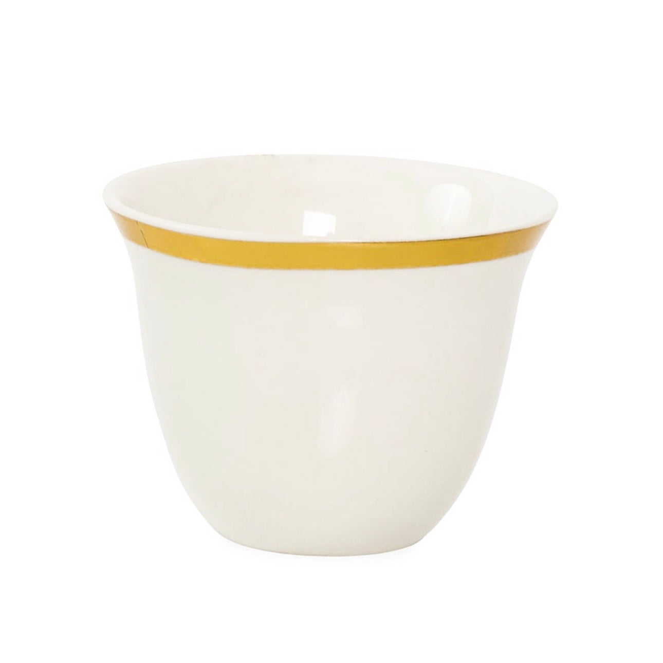 طقم فناجين قهوة عربية من البورسلين الذهبي الخالص، مكون من 6 قطع