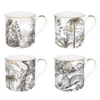 مجموعة أكواب بورسلين الغابة من 4 قطع