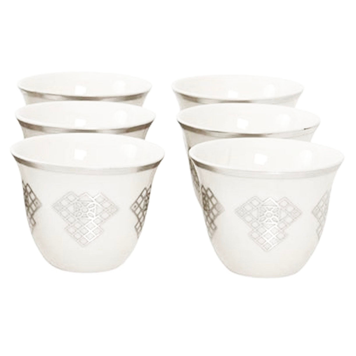 طقم فناجين قهوة عربية من البورسلين الجيو، 6 قطع