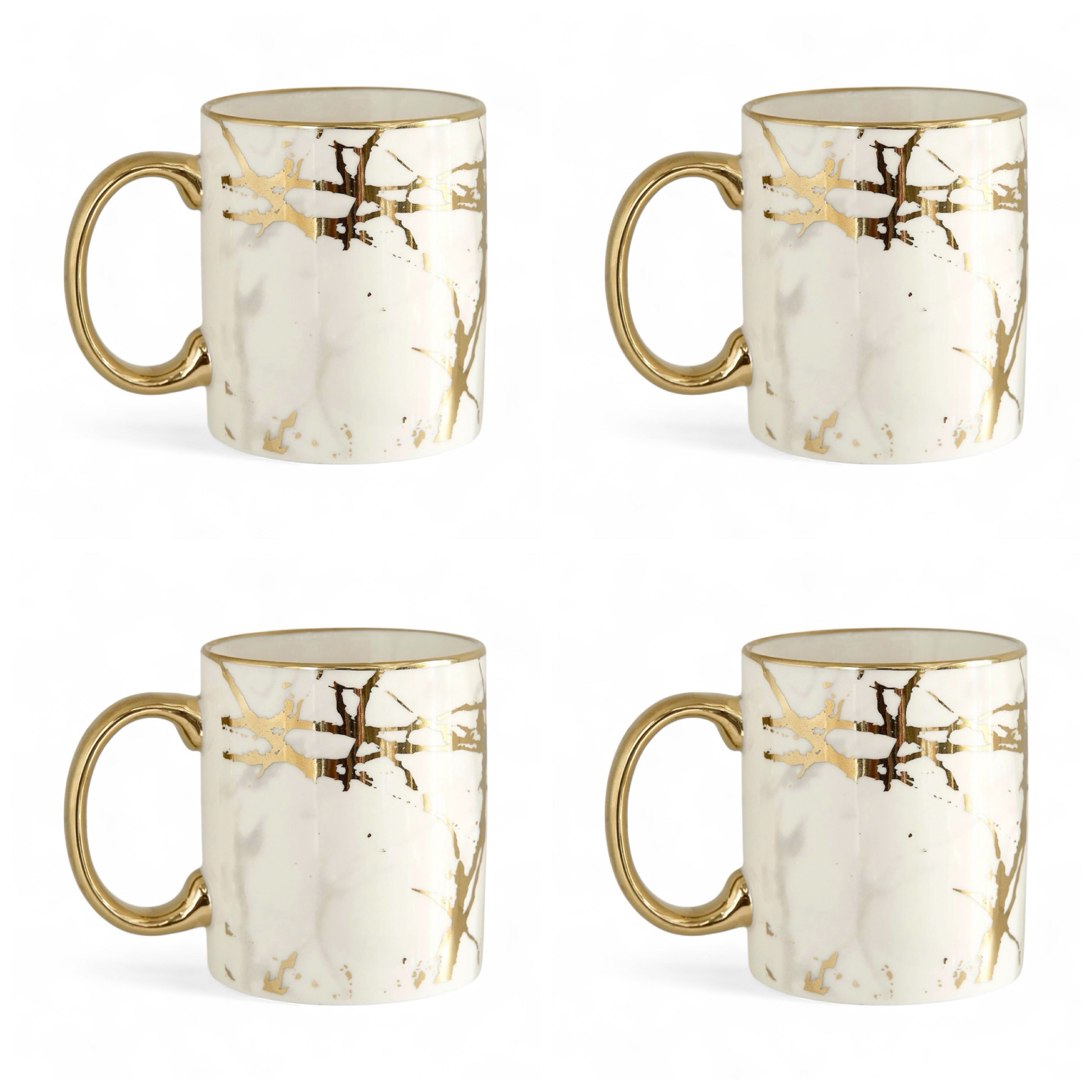 The Gold Marble Porcelain Mugs Set of 4