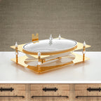 وعاء تدفئة الطعام البيضاوي لافيش سعة 3 لتر باللون الذهبي