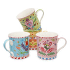 The Boho Porcelain Mugs Set of 4
