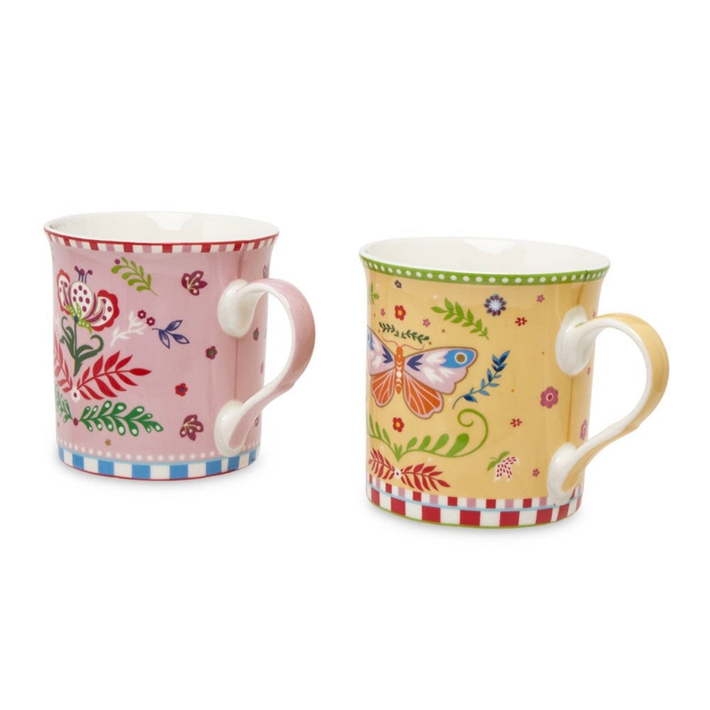 The Boho Porcelain Mugs Set of 4