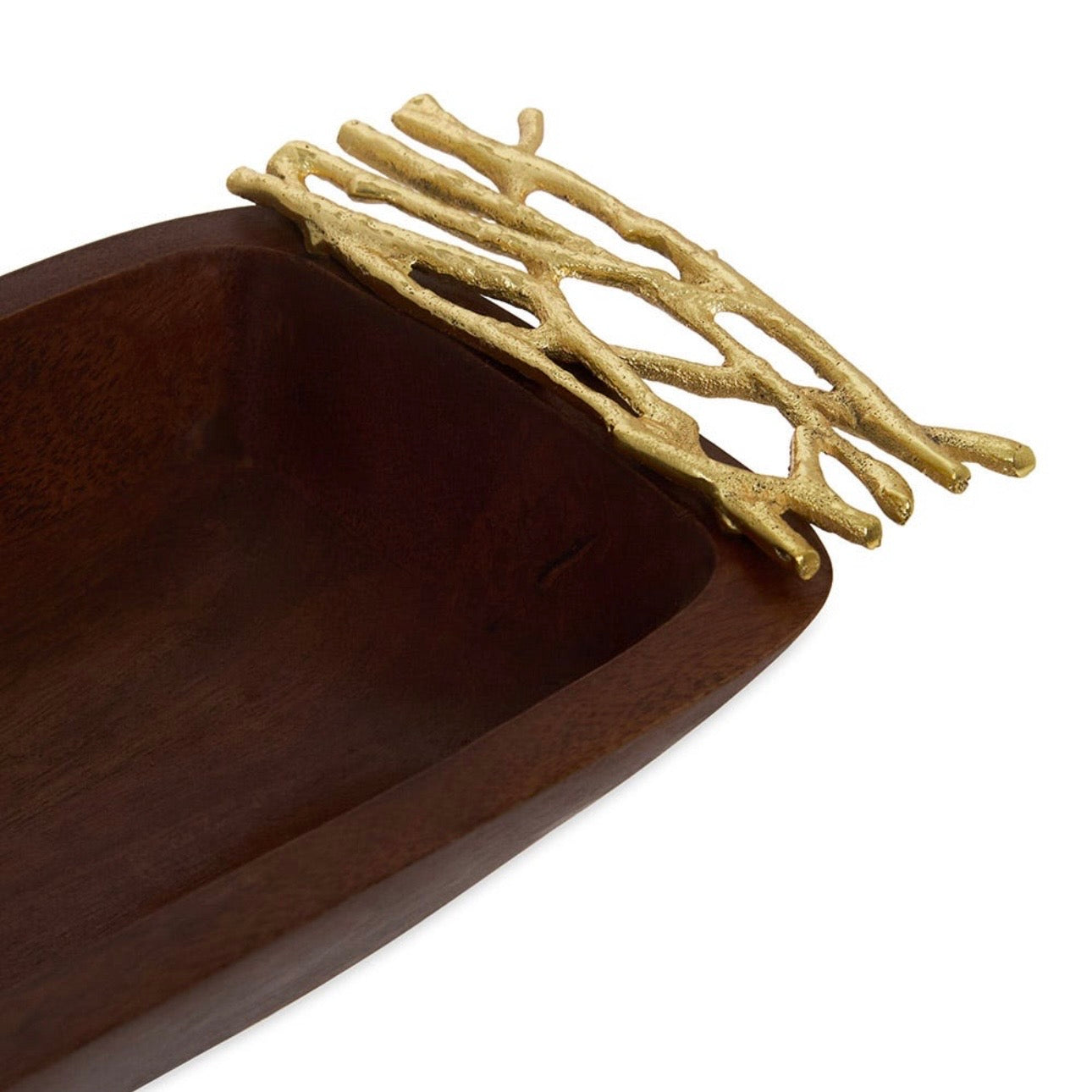 وعاء تقديم خشبي مزخرف 34 × 14 سم