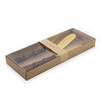 طقم تقديم الكيك الخشبي المزخرف باللون الذهبي