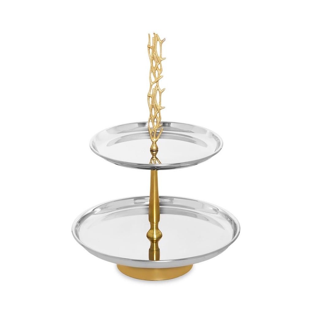 The Filigree Stainless 2-Tier Serving Stand 26 cm