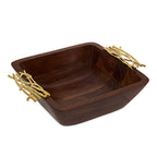 وعاء تقديم خشبي مزخرف 25 سم