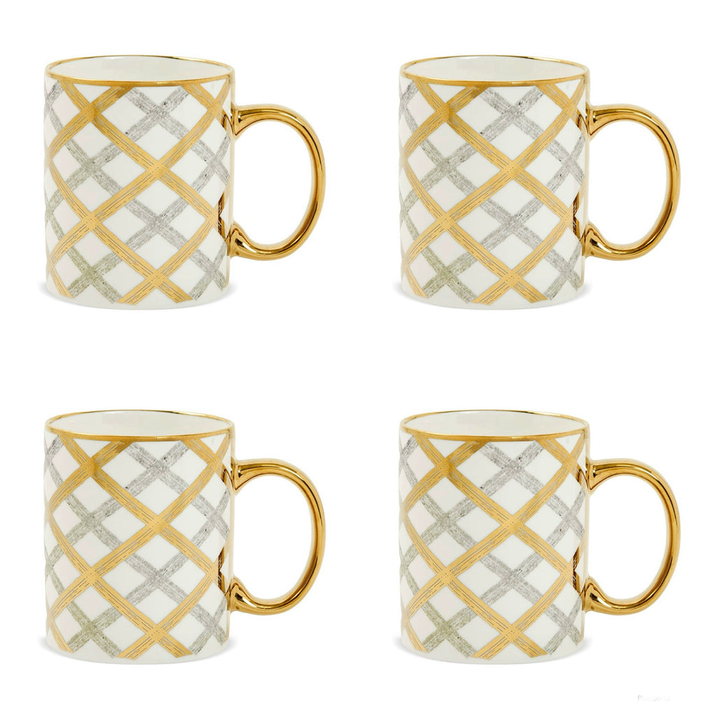 The Diamond Porcelain Mugs Set of 4