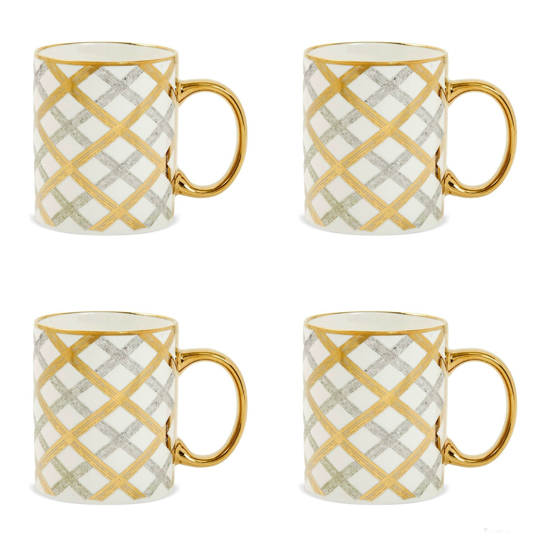 مجموعة أكواب خزفية من الماس مكونة من 4 قطع