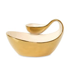 وعاء التقديم المتدفق باللون الذهبي 26 سم