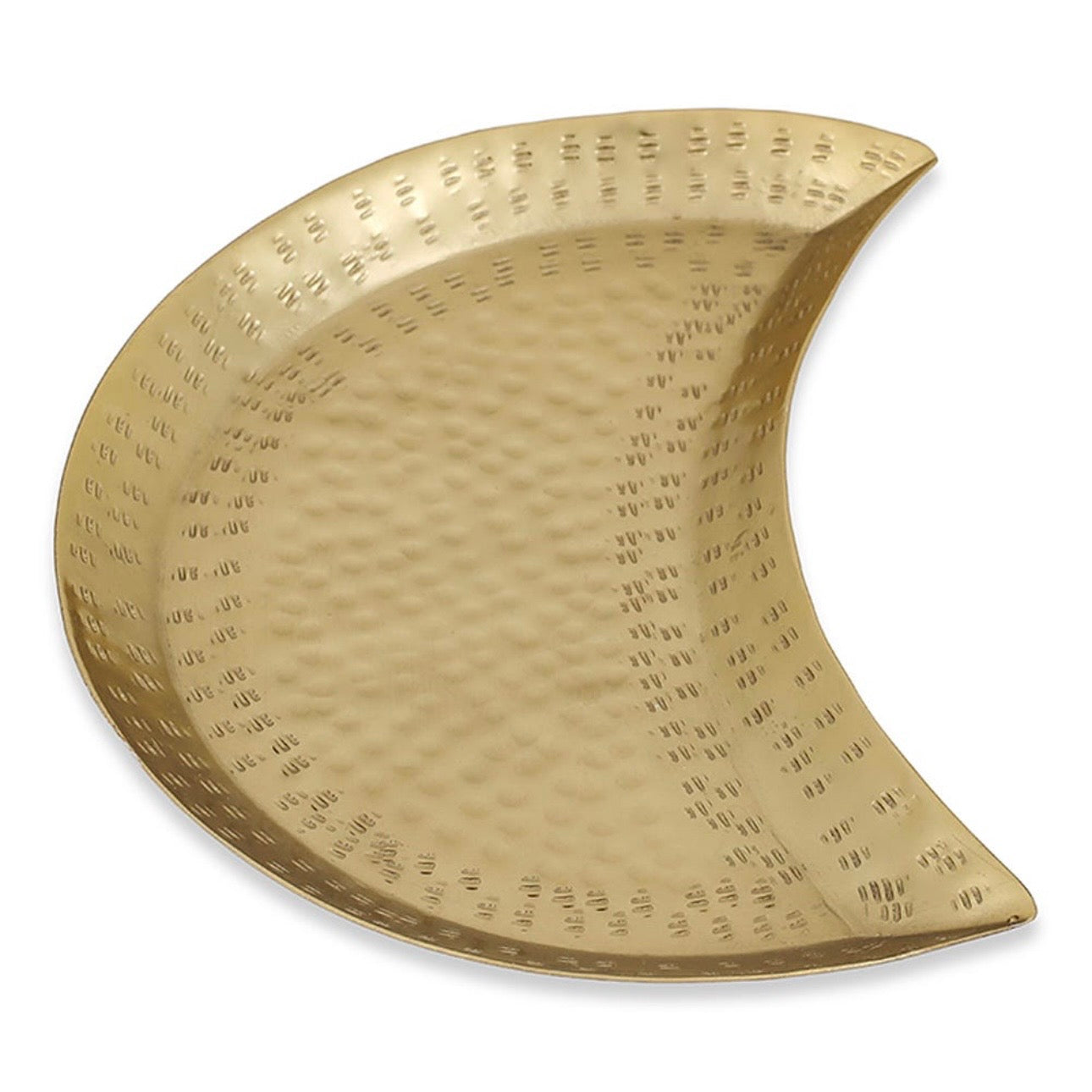 The Hammered Helal Tray in Gold 14x19 cm
