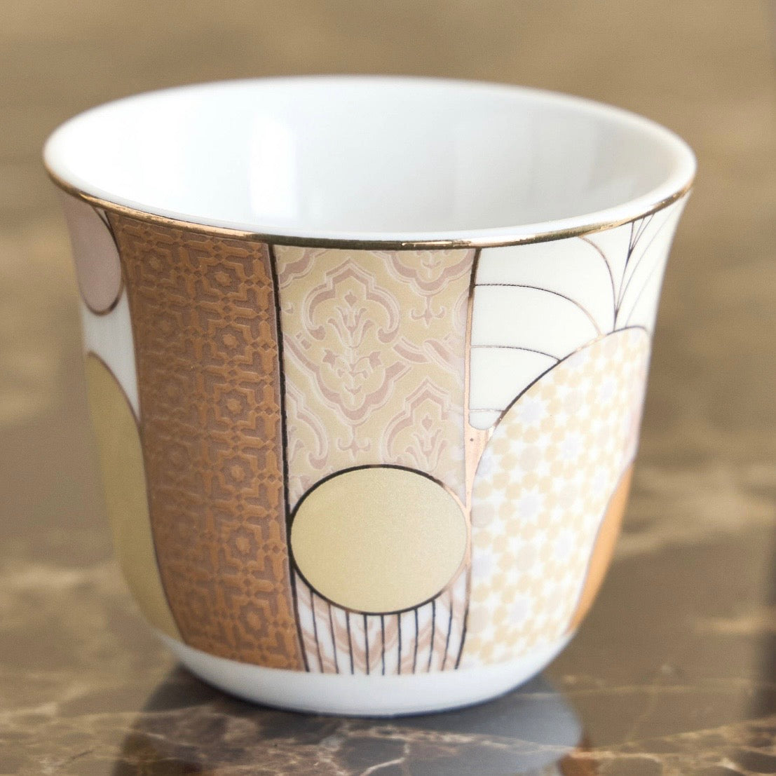 طقم فناجين قهوة عربية بورسلين من ذا مينارتس، 6 قطع