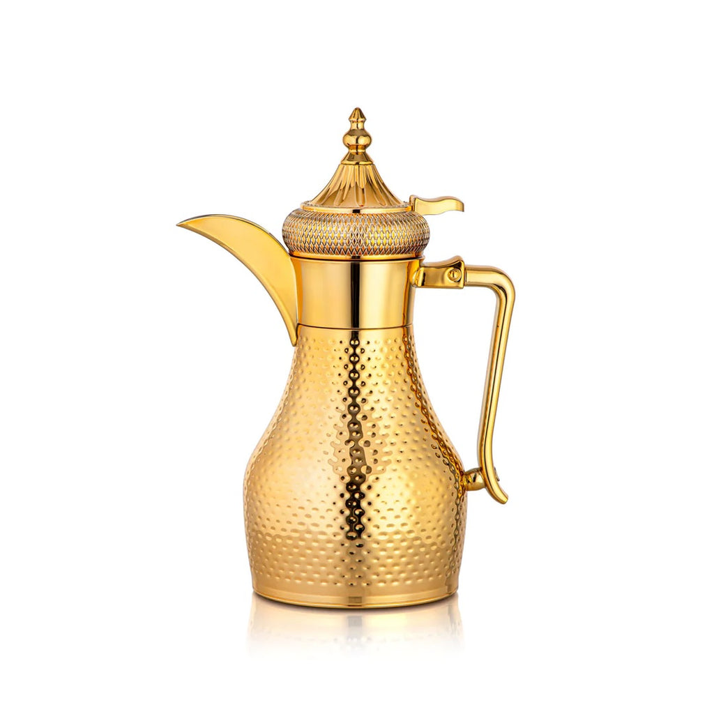 طقم دلة قهوة عربية هامرِد فاكيوم مع 6 أكواب، ذهبي