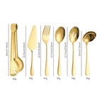 مجموعة أدوات المائدة للتقديم من 10 قطع باللون الذهبي