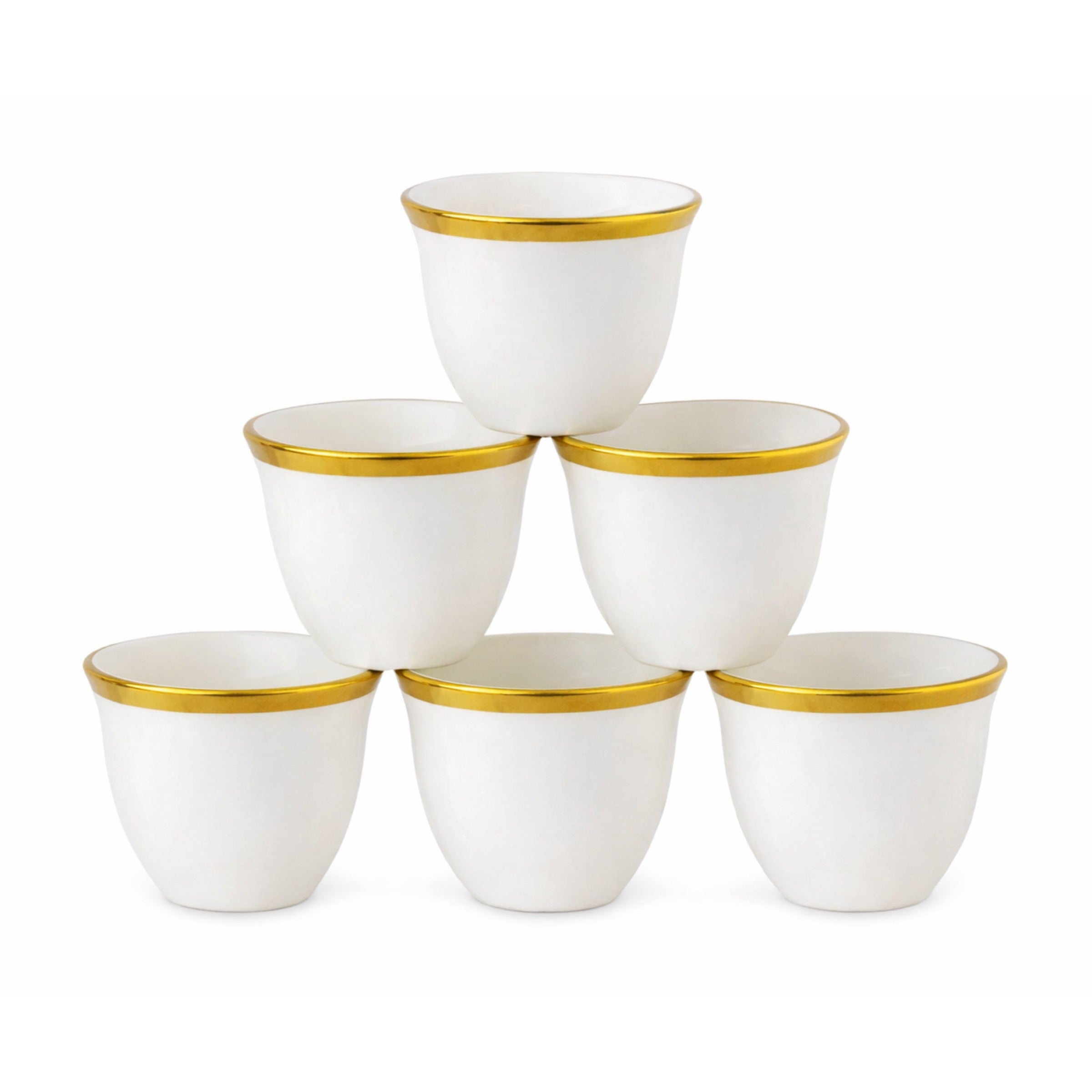 The Pure Gold Porcelain Arabic Coffee Cups set of 6