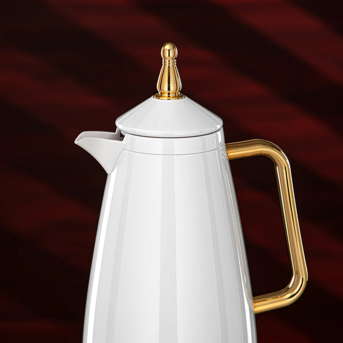The Modern Vacuum Arabic Coffee Dallah & Tea Flask Set, 1 L, White & Gold