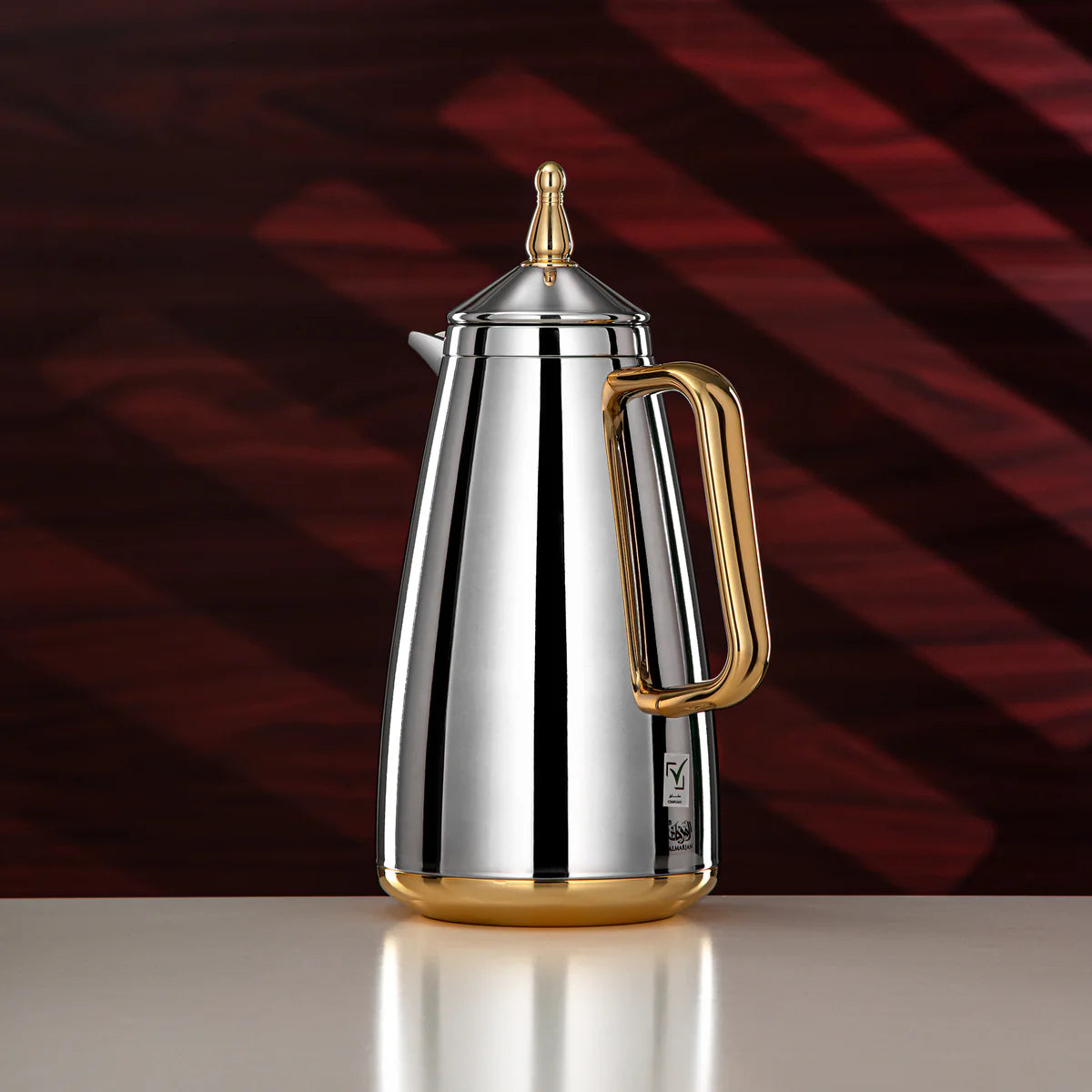 The Modern Vacuum Arabic Coffee Dallah & Tea Flask Set, 1 L, Silver & Gold