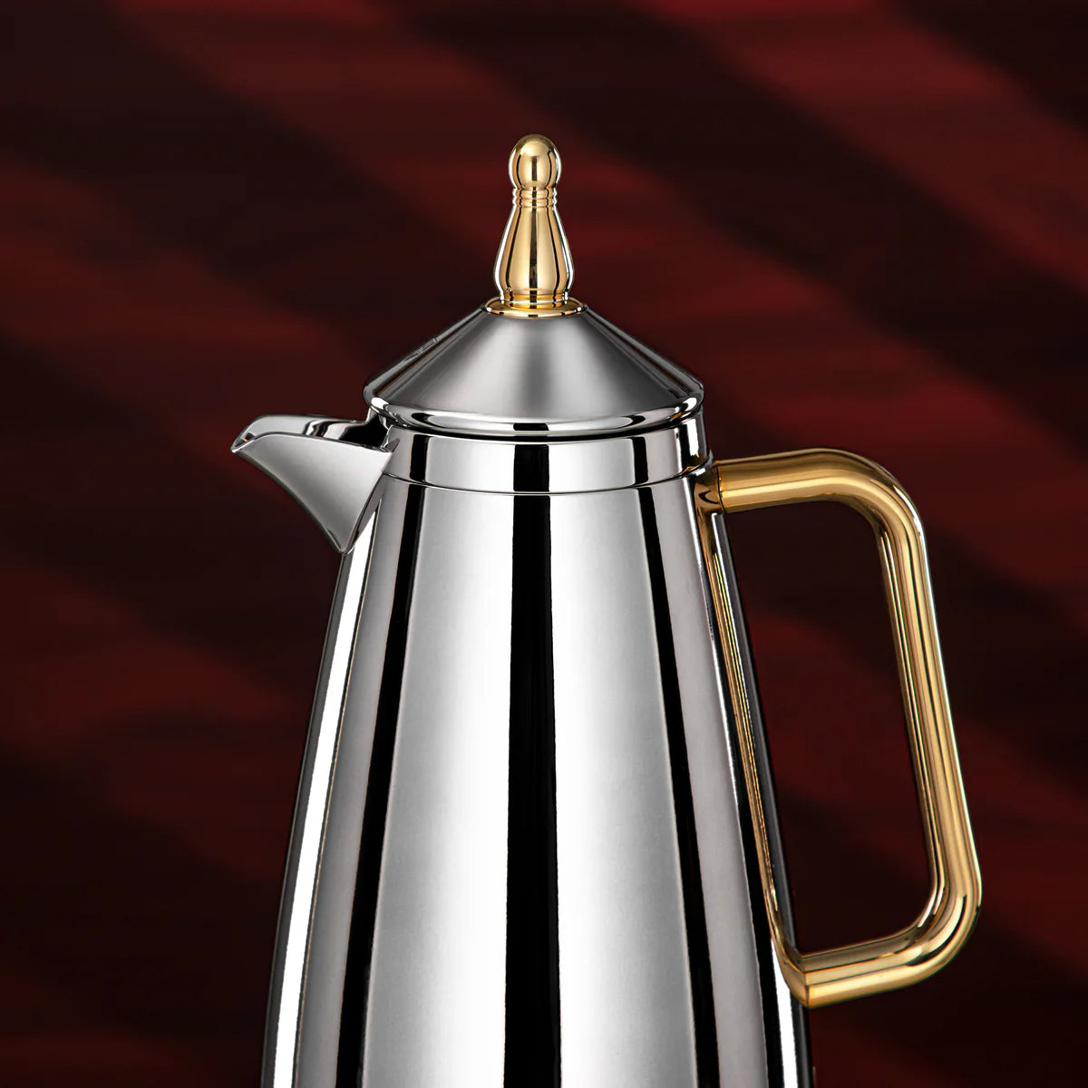 The Modern Vacuum Arabic Coffee Dallah & Tea Flask Set, 1 L, Silver & Gold