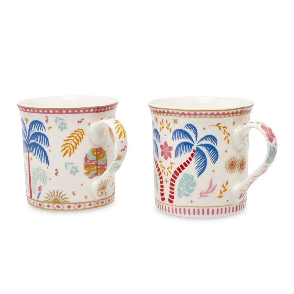 The Tropical Porcelain Mugs Set of 4