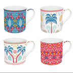 The Tropical Porcelain Mugs Set of 4