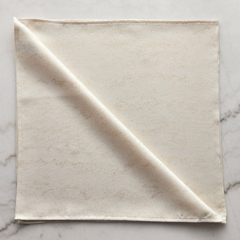 The Sparkle Cloth Napkins Set of 4 in Beige & Gold