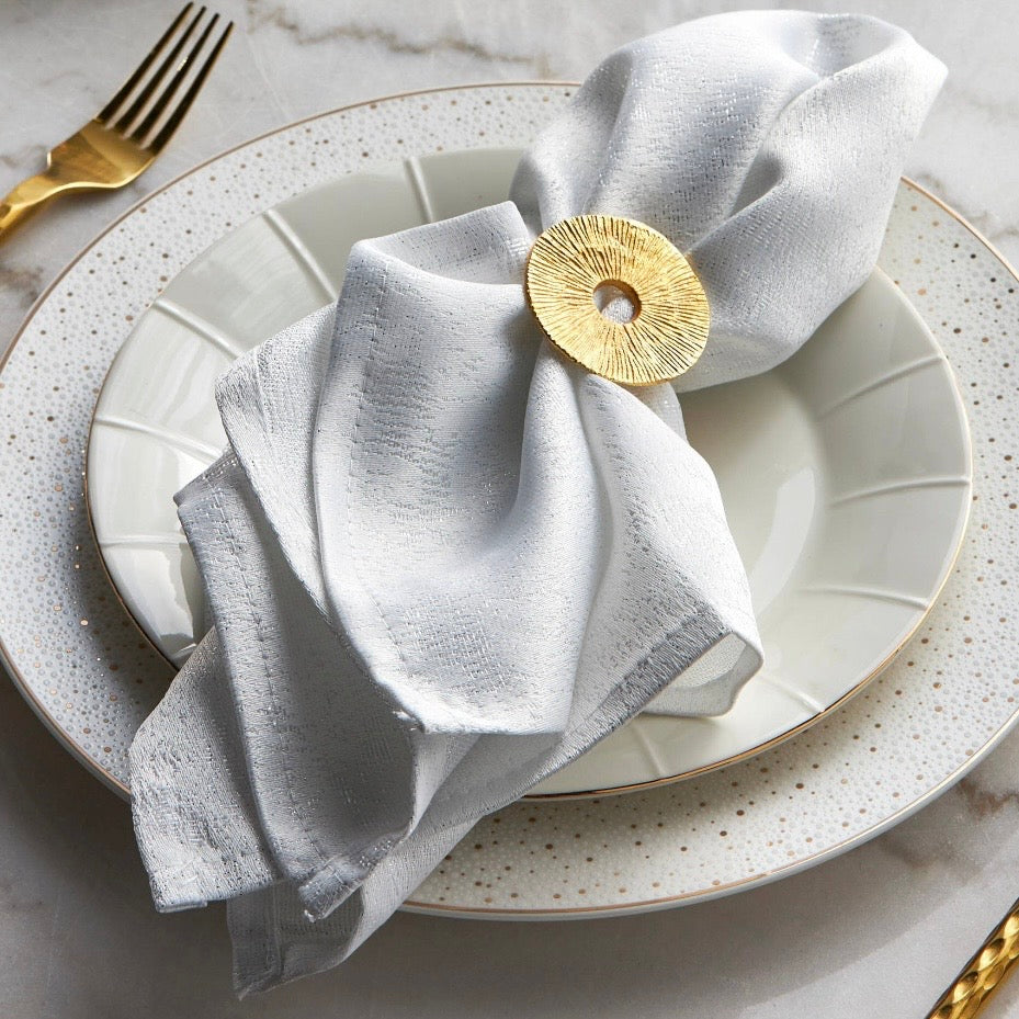 The Sparkle Cloth Napkins Set of 4 in White and Silver