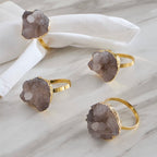 The Crystal Smoke Napkin Rings Set of 4