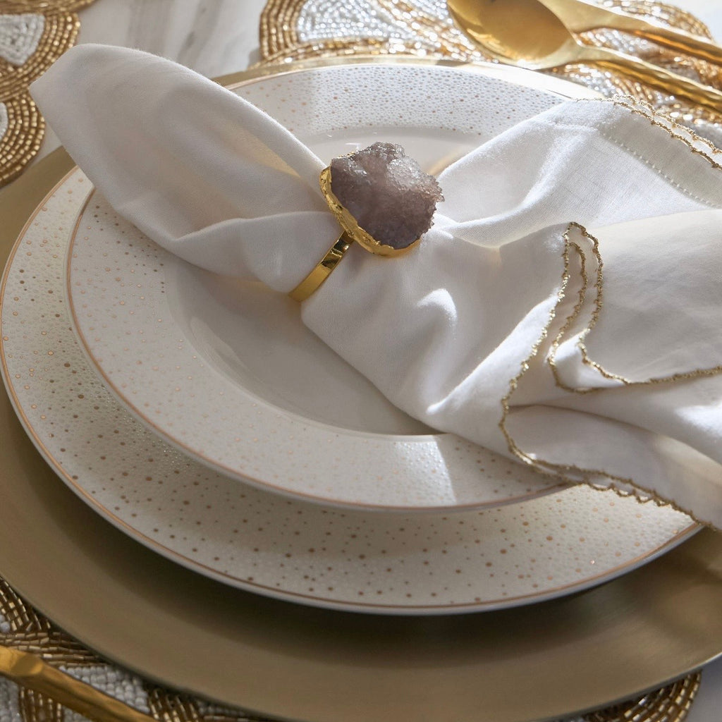 The Crystal Smoke Napkin Rings Set of 4