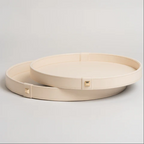 The Aurea Leather Tray in Beige