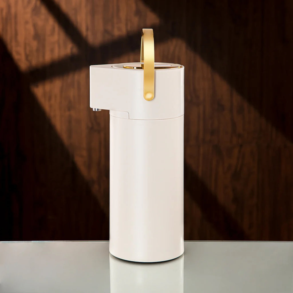 The Pump Vacuum Flask, 1.9L, Ivory & Gold