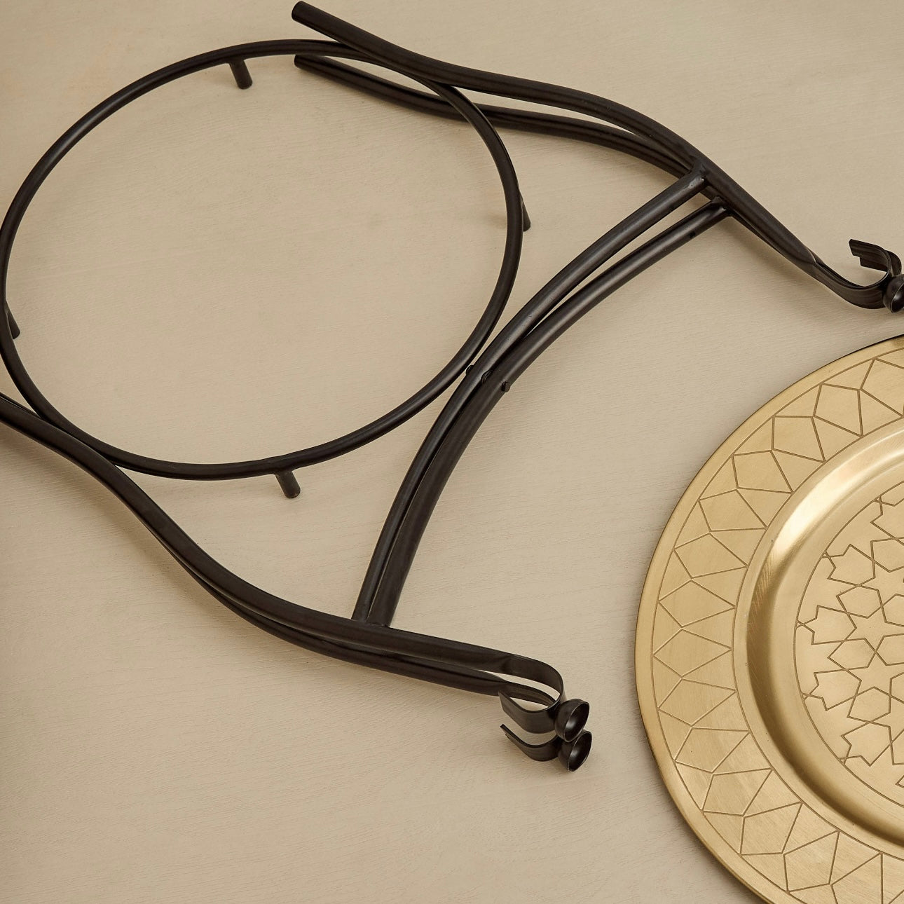 The Mandala Table Tray in Gold & Black