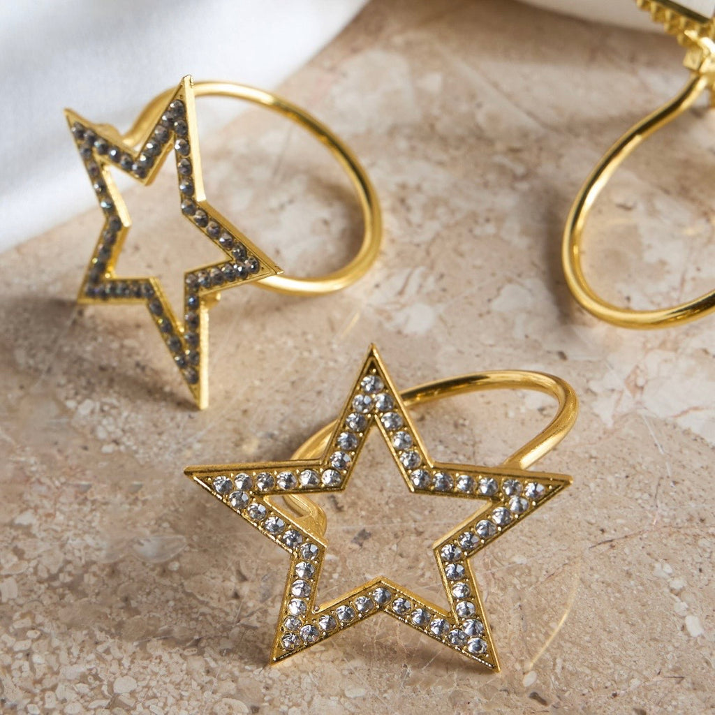 The Star Gold Napkin Rings Set of 4