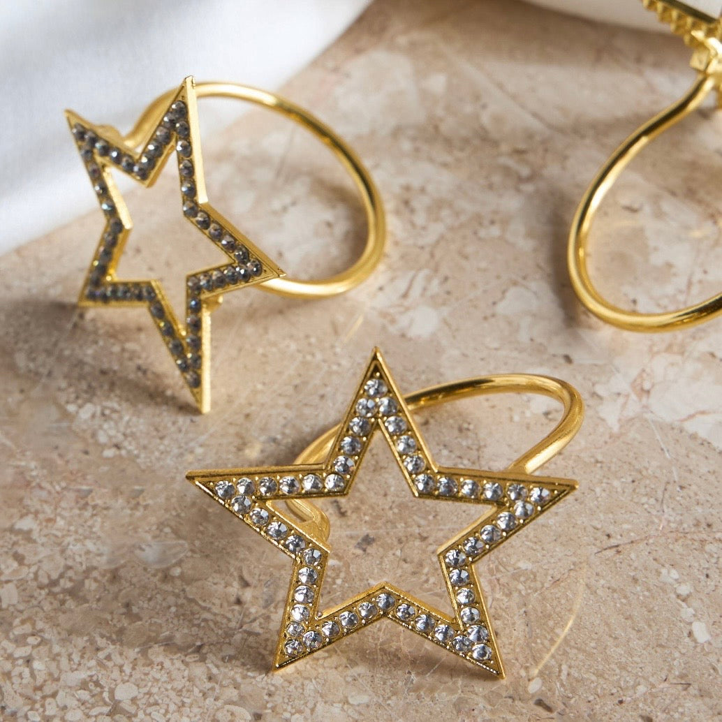 The Star Gold Napkin Rings Set of 4