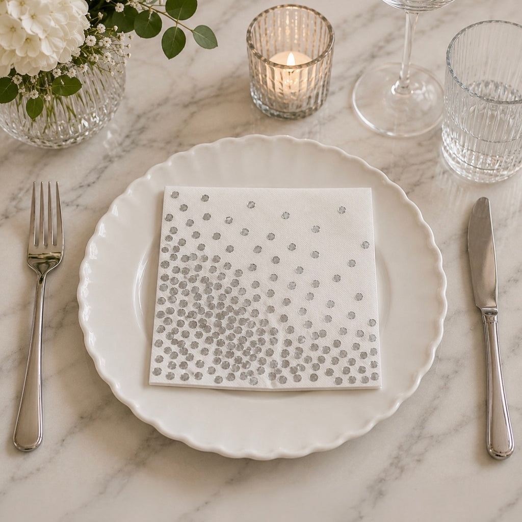 The Polka Silver Paper Napkins