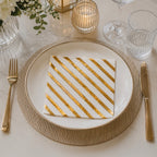 The Gold Stripes Paper Napkins