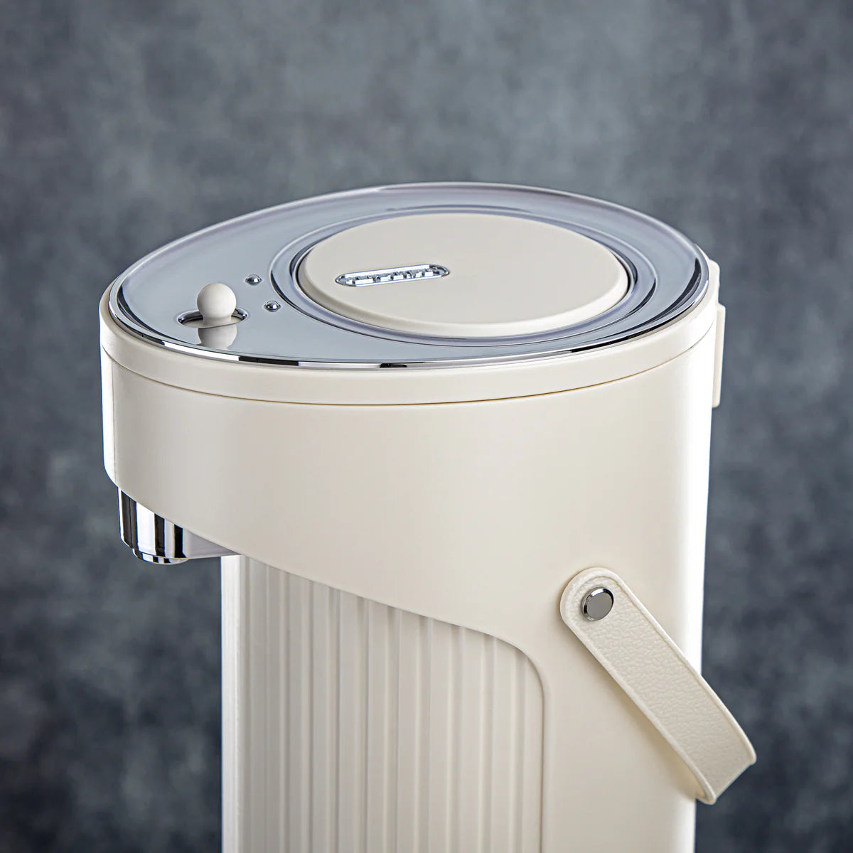 The Pump Vacuum Flask, 2.2L, Ivory & Silver