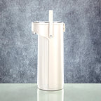 The Pump Vacuum Flask, 2.2L, Ivory & Silver