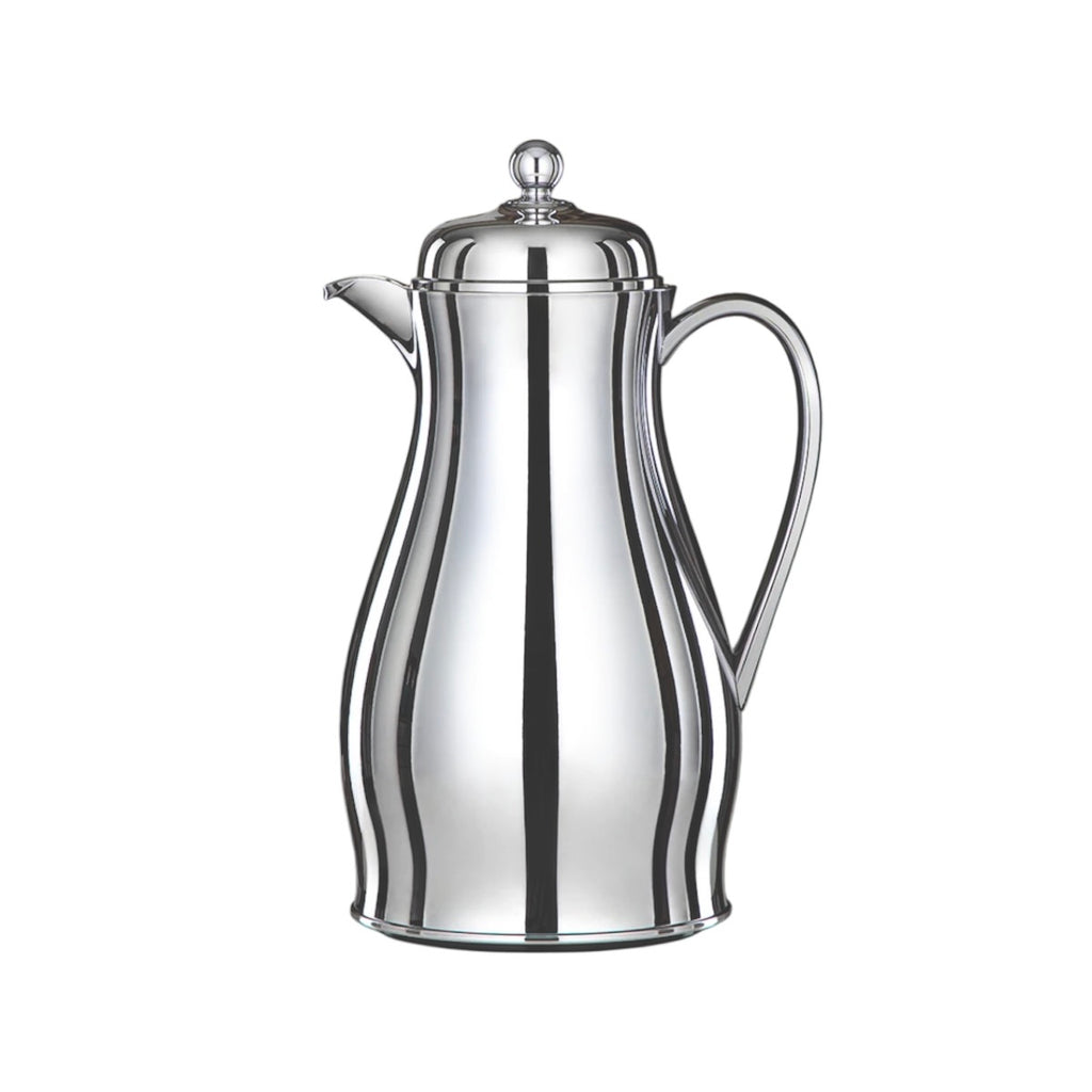 قارورة فراغ المرآة، 1.4 لتر، مصنوعة من الفولاذ المقاوم للصدأ والزجاج، لون فضي