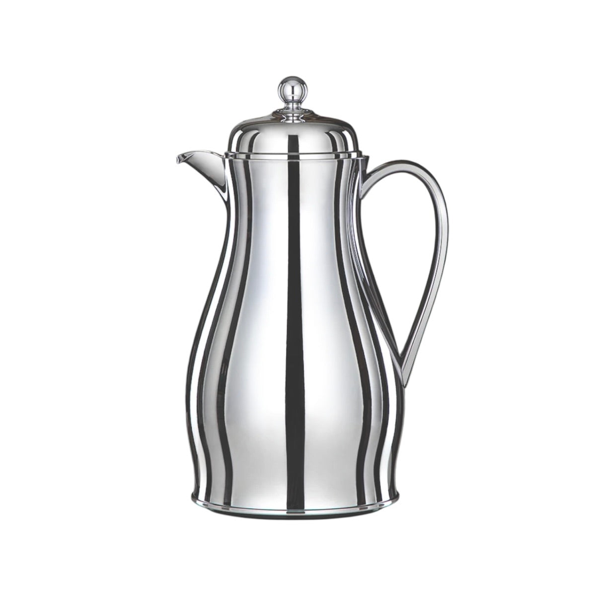 قارورة فراغ المرآة، 1.4 لتر، مصنوعة من الفولاذ المقاوم للصدأ والزجاج، لون فضي